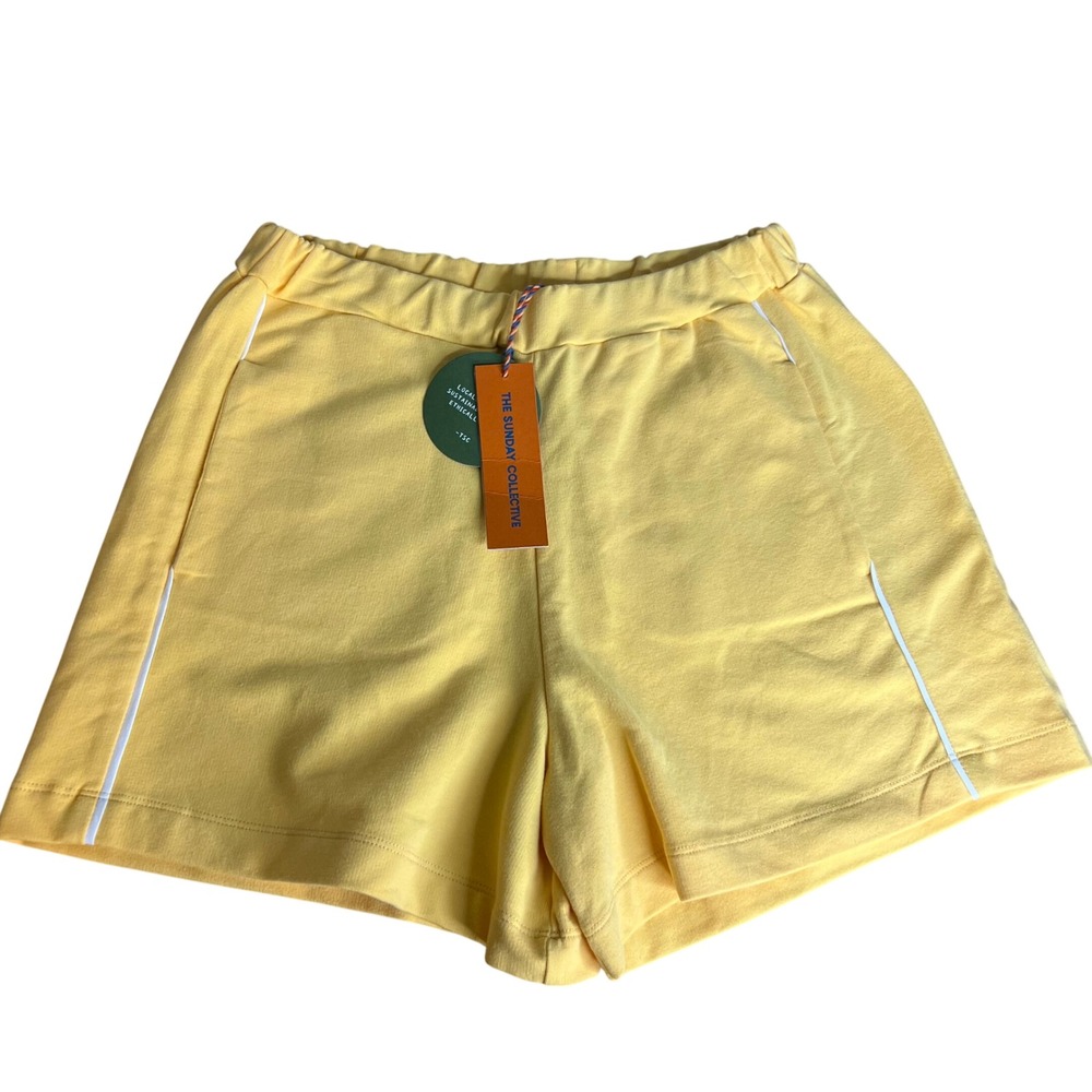 The Sunday Collective Shorts Girls Sz 10-11 Sunset Gold Side Piping NWT